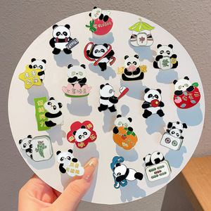 Spilla fiore Panda <span class=keywords><strong>pace</strong></span> e felicità cartone animato carino Pin personalizzato divertente smalto spille Panda distintivi - Product Image 1