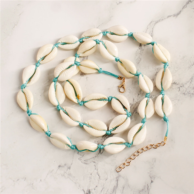 Trendz Naturel Initial Longue Coquille Ronde Enfants Pendentif Collier Pour Enfants