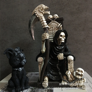 Ornement de trône de la morteuse d'Halloween en résine synthétique pour décoration intérieure QH-21204 - Product Image 3
