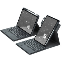 360 étui clavier rotatif pour iPad 10th 10.9 2022 avec PC à dos transparent, étui de protection pour tablette intelligente avec clavier détachable