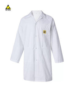 レインジャケットプリントフリー静電防止布用クリーンルームジャンプスーツ3x Esdコットンスモック - Product Image 3