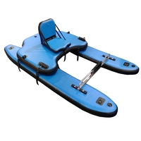 Bateau de pêche gonflable à coutures tombantes tendance avec 2 pagaies, bateau à ventre pour la navigation sur lac et rivière