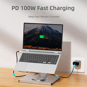Portable Foldable Aluminum Alloy 360 Degree Rotating Laptop Hub Stand 10-in-1 USB C RJ45 <strong>Docking</strong> <strong>Station</strong> Charging for Laptop - Product Image 6