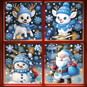 Pegatinas Navideñas para Ventanas del Consulado de Hong Kong, Copos de Nieve 3D, PVC Electrostático, Decoraciones de Dibujos Animados de Estilo Nórdico - Product Image 4