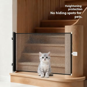 รั้วประตูสำหรับแมวในร่มแบบอิสระไม่ต้องเจาะรั้วตาข่ายทนทานสำหรับลูกสุนัข - Product Image 1