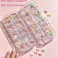 12 Grilles de Breloques pour Ongles en Forme de Nœud Couleur Macaron, Décorations d'Ongles 3D en Résine en Forme de Nœud Papillon, Couleurs Assorties, Accessoires de Nail Art, Fournitures de Manucure DIY