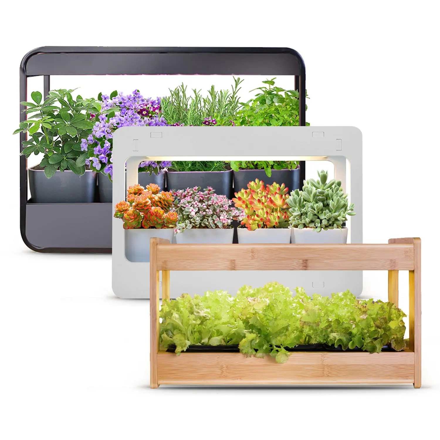 J & C Minigarden led grow herb indoor garden ce rohs led grow light smart succulente garden kit