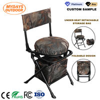 Mydays Outdoor Wholesale 360 °   Chaise de chasse pivotante camouflage pliable à 4 pieds avec sac de rangement amovible