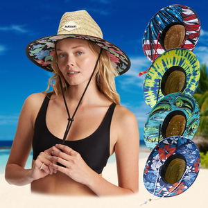 Jakijayi cỏ mùa hè rộng vành rơm mũ cao bồi Úc logo tự nhiên tùy chỉnh nhà máy bán hàng trực tiếp đồng bằng nhuộm người đàn ông mũ rơm - Product Image 1