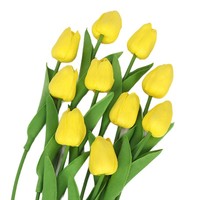 Fleurs artificielles en forme de tulipe, aspect mouillé haut de gamme, décoration intérieure de luxe, arrangement de table de salon, bouquet