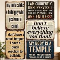 Panneau en métal avec slogan amusant, décor mural sur fond de journal pour Man Cave, bar, garage, 8x12 pouces