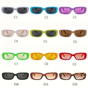 Novedad 2022, Gafas de Sol Vintage de Moda para Hombre y Mujer, Montura Rectangular Pequeña, Gafas de Sol Cuadradas de Color Caramelo - Product Image 6