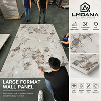 Panneau mural en PVC imperméable imitation marbre traditionnel haute densité 1,0 g/cm², ignifuge, pour hôtel, villa, commerce, intérieur
