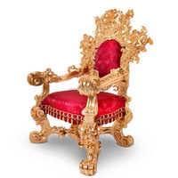 Style européen Luxueux en bois doré Style baroque Salon Fauteuil de luxe sculpté antique Fauteuil en bois massif