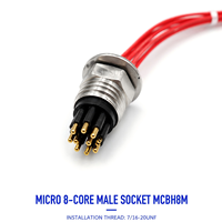 Connecteur sous-marin HYSF SUBSEA MCIL8F Micro 8 broches femelle en ligne, câble étanche, prise électrique sous-marine pour ROV AUV Marine FPC/PCB