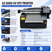 Impresora UV Plana A2 5060 para Decoración del Hogar y Venta Minorista, para Espejos de Vidrio, Marcos de Fotos, Relojes de Pared - Nueva Marca, Imprime en Material Flexible