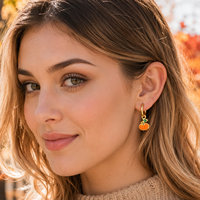 Groothandel 18K PVD vergulde roestvrijstalen emaille charme oorringen schattige dieren fruit mode sieraden voor vrouwen meisjes