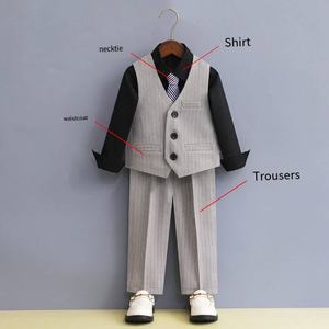 Vente en Gros Gentleman Costumes pour Enfants Garçons Printemps Automne Fleur Robe <span class=keywords><strong>de</strong></span> Mariée Bébé <span class=keywords><strong>Porteur</strong></span> d'Anneau Garçon Costume <span class=keywords><strong>Piano</strong></span> Performance Vêtements - Product Image 2
