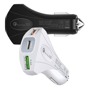 Caricabatterie da auto QC3.0 a ricarica rapida 18W QC 3.0 con doppia porta USB + Type C 3.5A per iPhone Samsung Xiaomi Huawei - Product Image 6