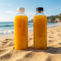 Bouteilles en plastique PET transparentes de haute qualité de 32 oz (1 L) pour la préparation de jus, de lait, de vinaigrettes, de smoothies et autres boissons