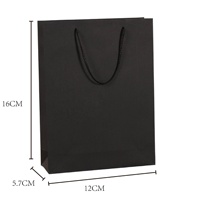 Tas Hadiah Kraft Hitam Logo Kustom dengan Banyak Ukuran Tangan