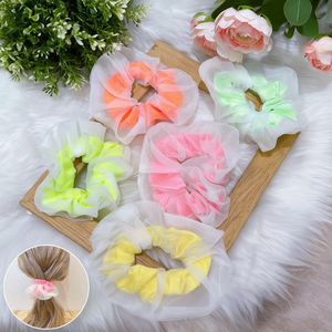 Coletero de organza con degradado de color, estilo dulce para mujer, accesorios para el cabello de uso diario - Product Image 3