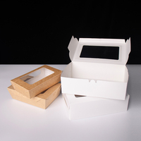 Boîte à sushi en kraft avec fenêtre, conteneur rectangulaire jetable pour sushi japonais à emporter, emballage alimentaire personnalisé avec logo OEM