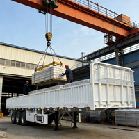 Semi-remorque à ridelles 3 essieux 13m, pont bas 60cm, points de verrouillage de conteneur, suspension mécanique pour le transport logistique de marchandises