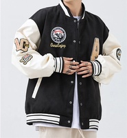 Veste de baseball automne homme en coton personnalisé impression lettres et chiffres nouvelle mode veste de baseball homme noir Letterman Plus size vestes universitaires pour hommes