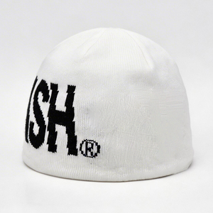 White TRASH Letter Jacquard Knit Beanie-Unisex Streetwear Winter Skull <b>Cap</b> with Common Fabric Travel Ready Custom Logo Wholesale - Product Image 6