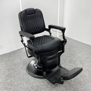 Fauteuil de Barbier Vintage Inclinable avec Repose-Pieds en PVC pour Hommes – Idéal pour Coiffure, Permanente, Teinture, Rasage et Soins du <span class=keywords><strong>Visage</strong></span> - Product Image 1