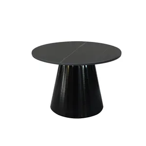 Side Table Round Black Modern Home Decor Coffee Tea Table End Table for Living Room