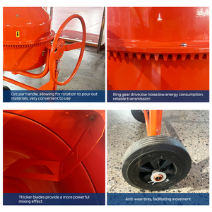 Mezcladora de Concreto Eléctrica <span class=keywords><strong>Tipo</strong></span> <span class=keywords><strong>Carretilla</strong></span> de 180L, Tambor Mezclador de Cemento Portátil con Ruedas, Suministro de Fábrica GZD - Product Image 4