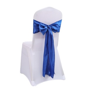 Suministro Directo de Fábrica: Funda para Silla de Hotel, Boda, Banquete, con Lazo de Flores y Cinta de Seda de Colores - Product Image 2
