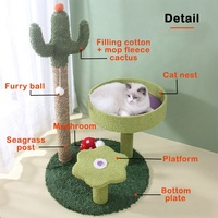 Poste à gratter de luxe pour chat, jouet boule de fourrure, maison d'arbre pour chat, champignon, Cactus, chat vert, arbres et grattoir