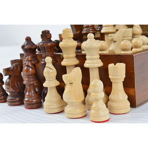 Piezas <span class=keywords><strong>de</strong></span> <span class=keywords><strong>Ajedrez</strong></span> <span class=keywords><strong>de</strong></span> Madera Grandes con Peso, Altura del Rey 9 cm, 28.4 g, Productos <span class=keywords><strong>de</strong></span> Fábrica <span class=keywords><strong>para</strong></span> Juegos Infantiles (Solo Piezas <span class=keywords><strong>de</strong></span> <span class=keywords><strong>Ajedrez</strong></span>) - Product Image 1