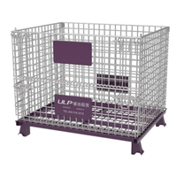 Cage de stockage robuste Ulpool |   Conteneur en treillis métallique pliable pour l'organisation des entrepôts et le transport industriel
