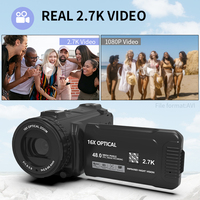 Fabricant professionnel de caméras vidéo avec microphone externe à télécommande, enregistreur 2.7K, zoom optique 16x, caméscope