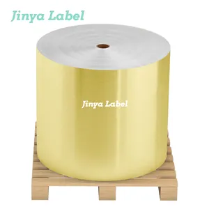 Jinya parlak Film sentetik etiket rulosu kendinden yapışkanlı kağıt hammadde kağıt parlak etiket Jumbo rulo