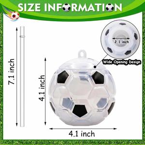 Custom LOGO 500ml LED <b>Reusable</b> Light up Flashing Soccer Plastic Clear <b>Cups</b> Watermelon <b>Cup</b> Baseball <b>Cup</b> with Lid and Straw Party - Product Image 2