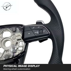 Vente directe d'usine, volant en cuir perforé à 4 branches en fibre de carbone pour <span class=keywords><strong>Audi</strong></span> A3/A4/A5/A6/<span class=keywords><strong>Q5</strong></span>/Q7/S3/Rs3/Rs6/Rs7/R8/Tt/A7 - Product Image 3