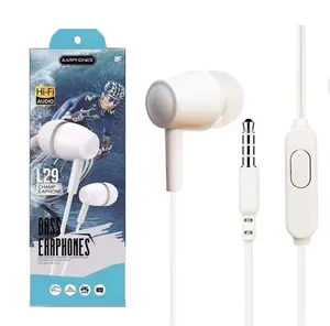 L29 Earphone berkabel dengan kotak headphone Gaming Headset kualitas tinggi Earphone 3.5mm grosir harga murah