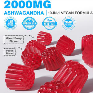 <span class=keywords><strong>Ashwagandha</strong></span> Gummy Candy 1200mg Equivalente por porción <span class=keywords><strong>para</strong></span> adultos Mejora <span class=keywords><strong>la</strong></span> inmunidad y el crecimiento del cabello Suplementos de hierbas de 60 unidades - Product Image 3