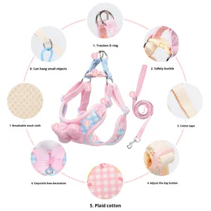 <span class=keywords><strong>Harness</strong></span> dan Tali Anjing Baru dari Nilon dengan Gesper Berlapis Gaya Korea Anti-Ledakan - Product Image 3