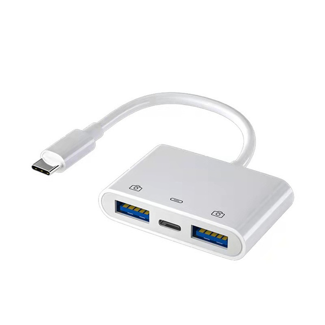 USB Camera Adapter, USB Female OTG Adapter for Android Pad, Portable USB Adapter for Huawei, Lenovo, Xiaomi with Charging Port