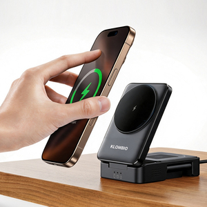 Cargador Inalámbrico KLOMBIO de 15W, Base de Carga Magnética Qi para Teléfono Móvil, Entrada Tipo-C, Material ABS con Protección Contra Sobrecorriente - Product Image 1