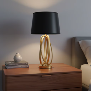 Lampe de table LED de luxe en métal doré, design moderne, pour salon, bureau, lecture, décoration de librairie, style hôtelier et résidentiel, par TOGETHER - Product Image 1