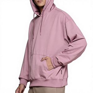 Sudadera con capucha extragrande para hombre, rosa lavado, con gráfico en la manga, de algodón grueso, estilo streetwear - Product Image 3