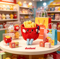 Porte-clés personnalisé en peluche douce en forme de frites pour cadeau promotionnel