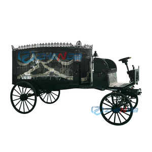 Carro Fúnebre Americano de Lujo, Blanco, de Acero y Cuero, con Columna Romana Eléctrica, para Transporte Especial de Fiestas Fúnebres - Product Image 2